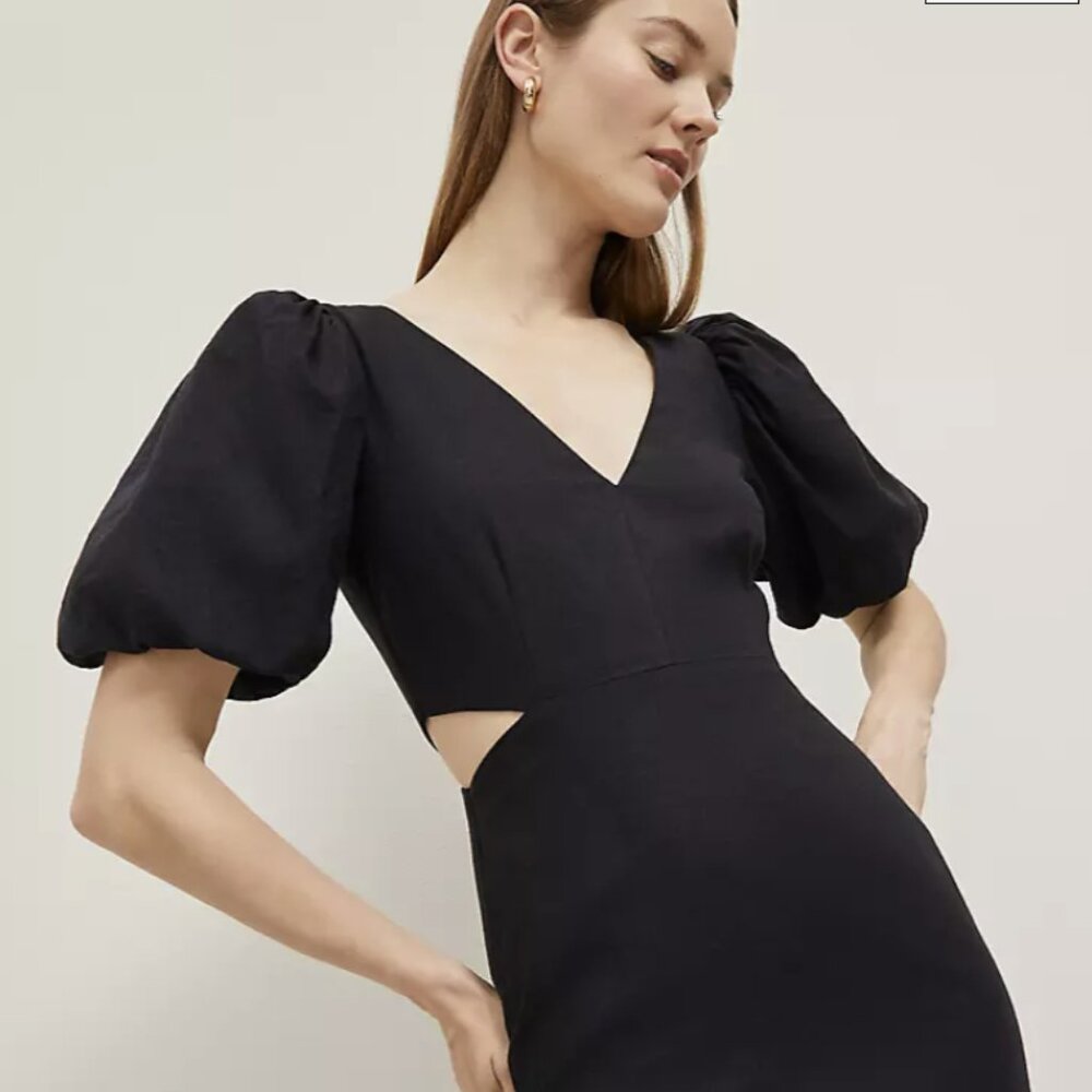 ANN TAYLOR Linen Blend Cutout Dress